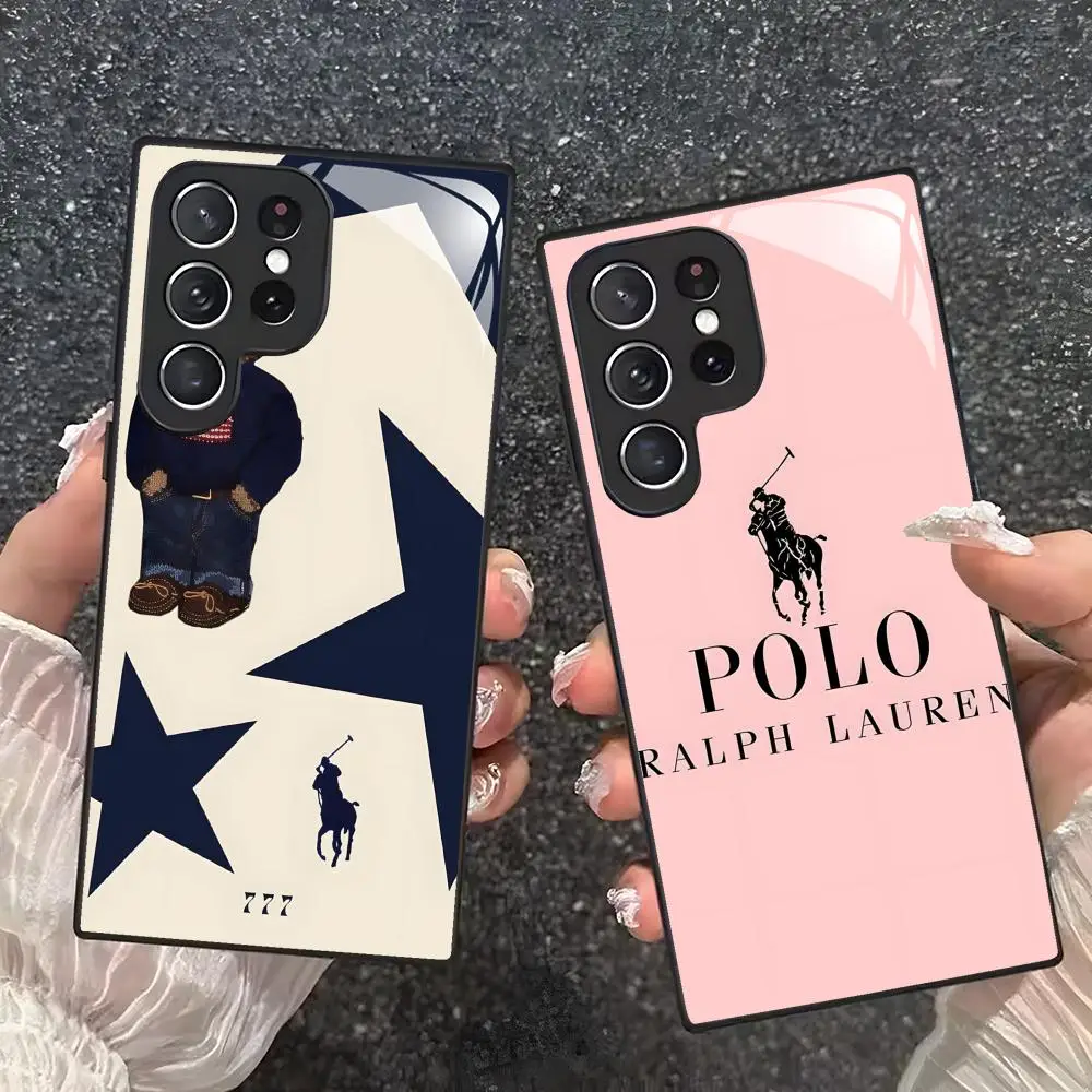 Фото Элитный чехол для телефона U.S. Polo Assn. для Samsung S26 S25 S24 S23 S22 S21 S20 Plus Ultra Note20, стеклянный магнитный чехол №2
