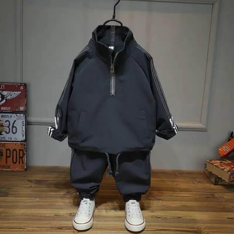 2021 Kids Clothes Boys Spring Autumn teenage Sports Suit Set tracksuits Children Clothing 2pcs coat+Pants Causal | Детская одежда и