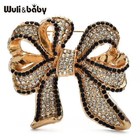 Wuli&baby броши с кристаллами и бантом