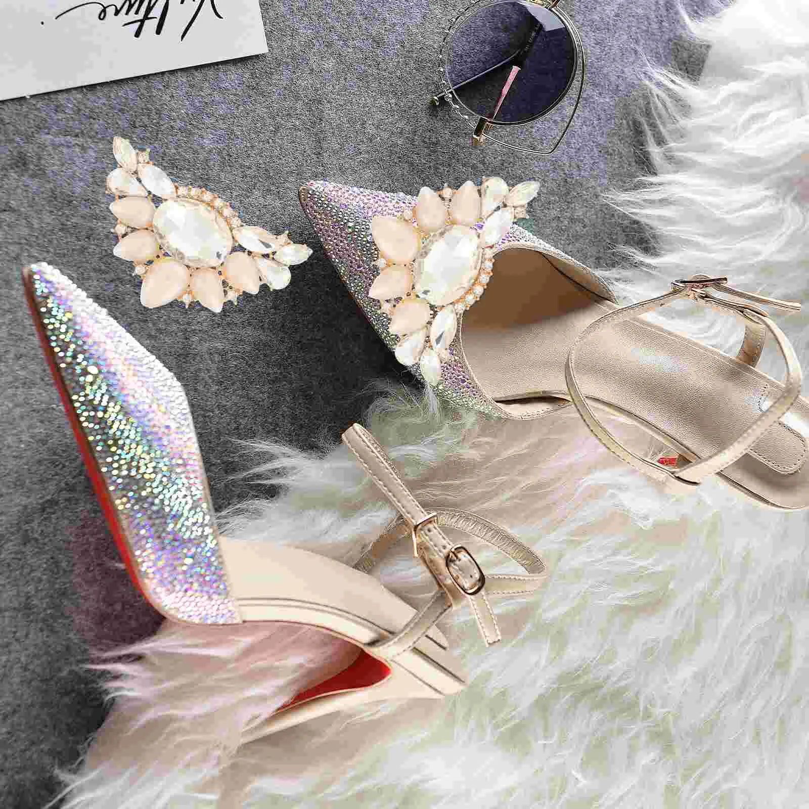 

Crystal Slipper Flower Shoe Clips Wedding Rhinestone Shoes Buckle Boot Decorations