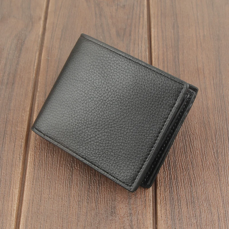 

Men's wallet genuine leather short style thickened top layer soft cowhide foldable large capacity minimalist leather wallet
