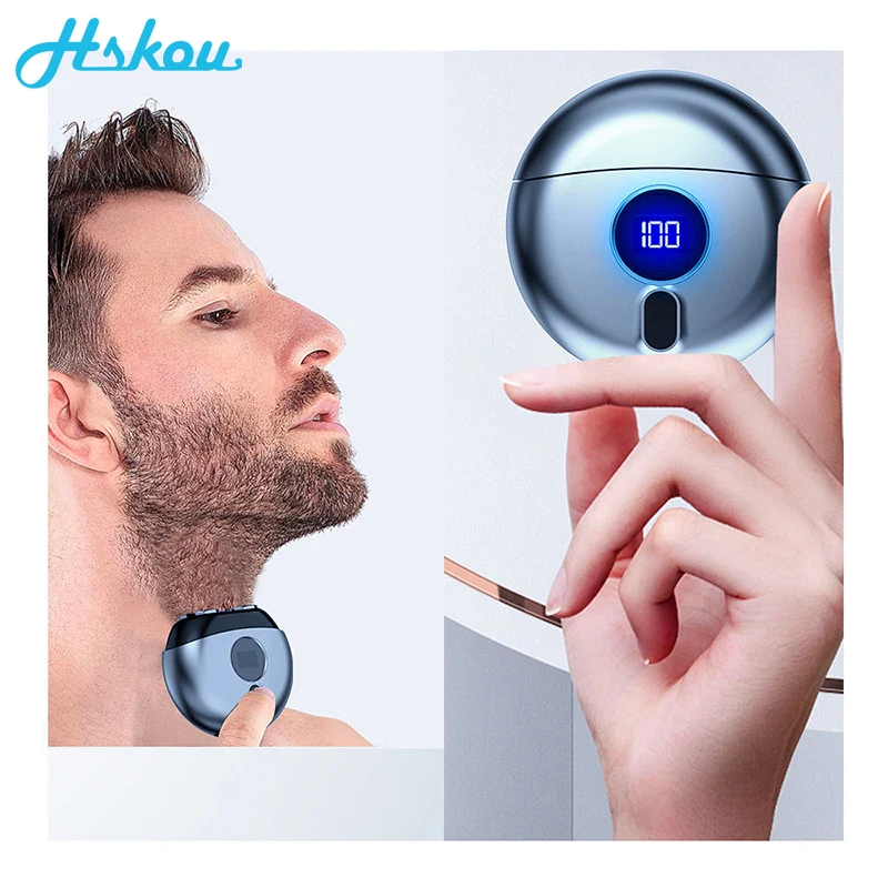 

HSKOU Electric Shaver Beard Men Men's Shaving Machine Mini Usb Trimmer for Man Clipper Rechargeable Portable Barber Male Care