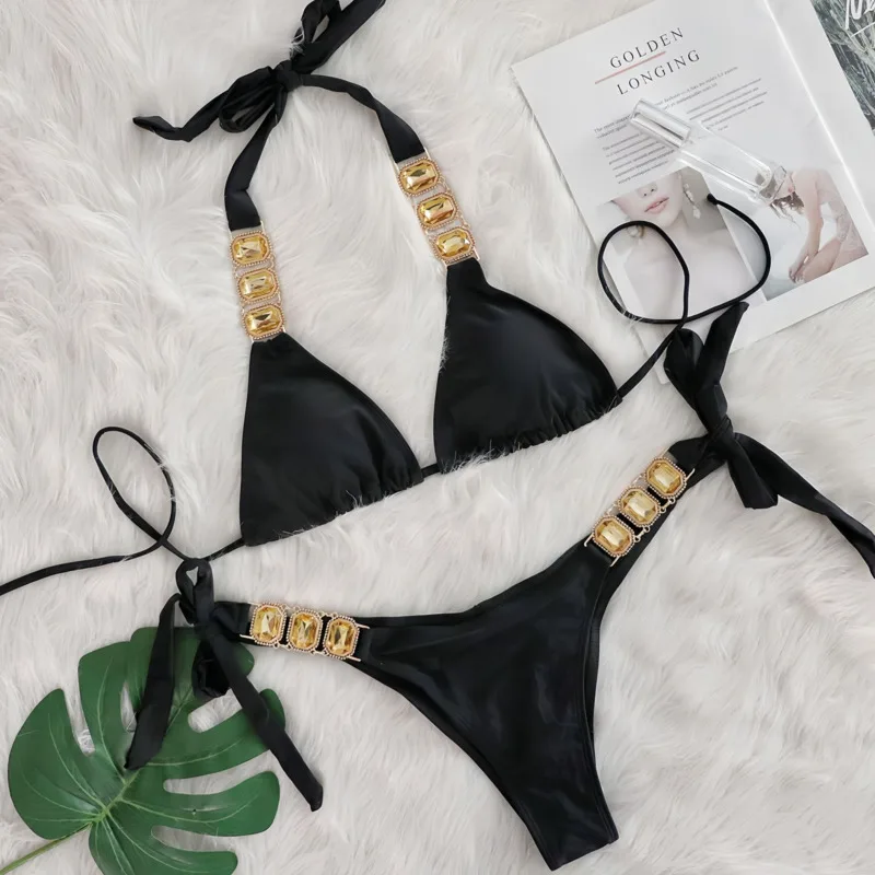 2025 Новый сексуальный купальник-бикини со стразами женские купальники женский