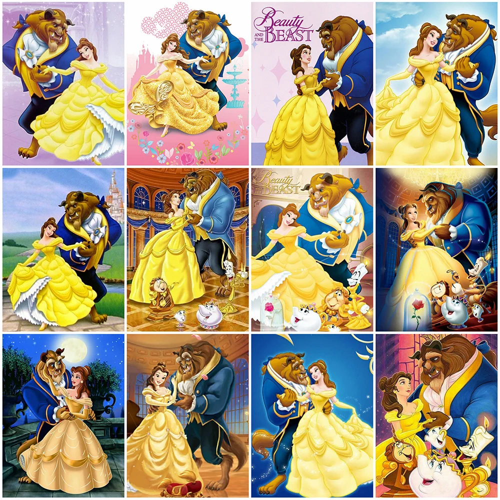 

Новое поступление, Алмазная мозаика Disney, вышивка Красавица и чудовище, картина из мультфильма стразы, украшение из бисера 5D для дома