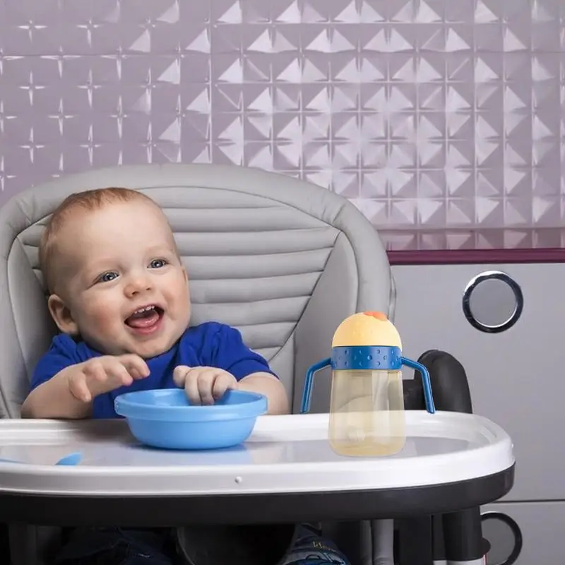 Соломенная тренировочная чашка детская с ручкой и соломинкой непротекающая