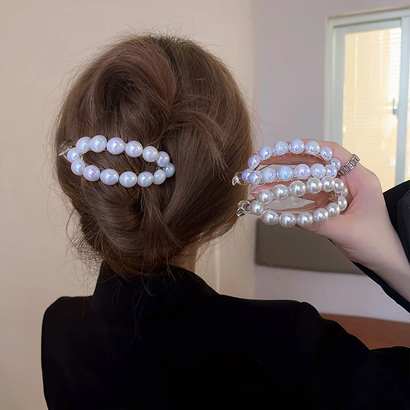 

Fashion Girl Hair Claw Pearl Hair Claw Pearl Hairpin Crab Retro Hair Clips Hair Accessories for Women Ponytail Claw Clip tiara