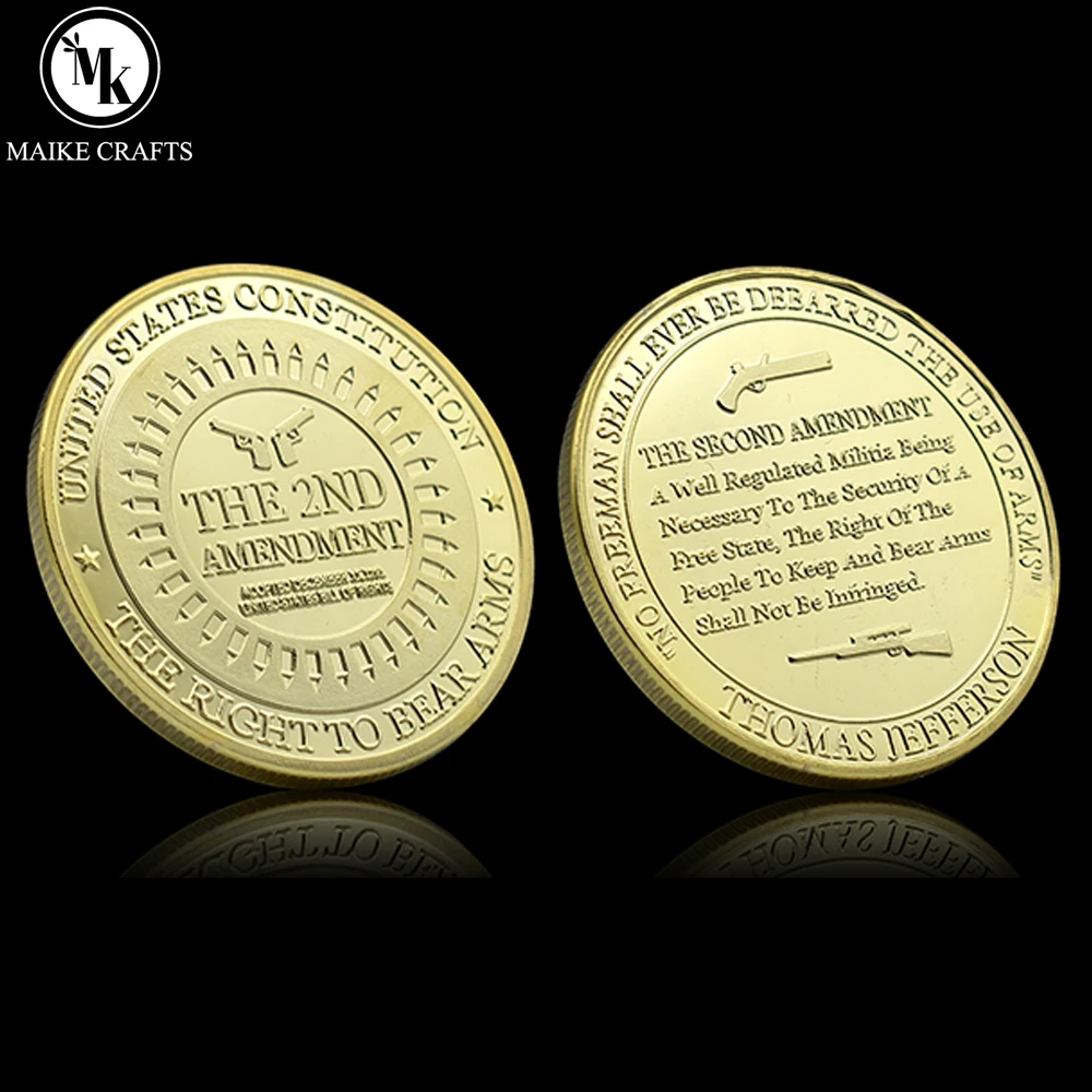 Позолоченная монета Американская конституция 2-я поправка коллекция монет