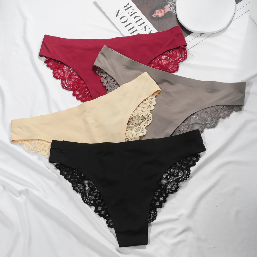 

KISS WIFE Women's Sexy Seamless Lingerie Cutout Flower Panties Lace Close-fitting Comfortable Women's Lingerie S-L