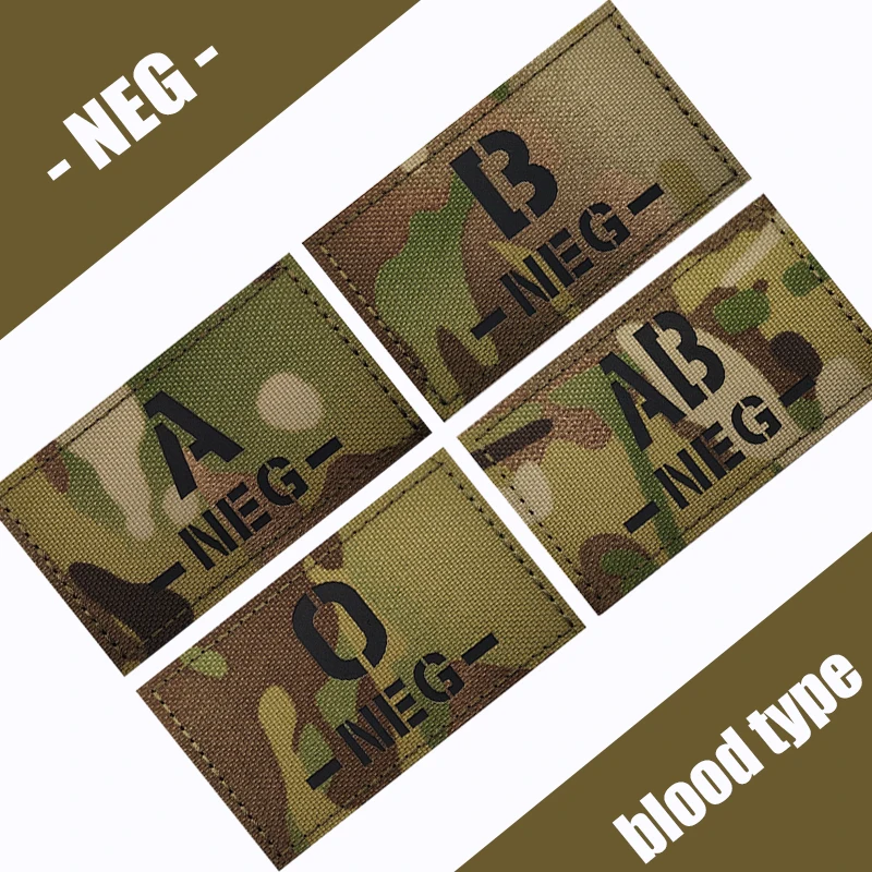 Кровяной тип A B O AB NEG инфракрасный светоотражающий Военный Патч ночное