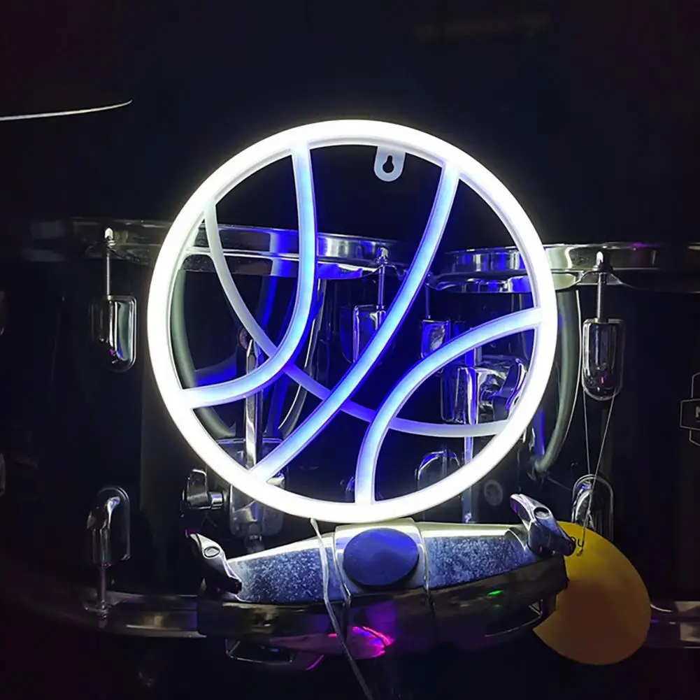 

Прикроватная лампа, баскетбольная неоновая вывеска, ночная лампа с питанием от Usb/аккумулятора, настольное украшение с мерцающим свечением, декоративная неоновая лампа