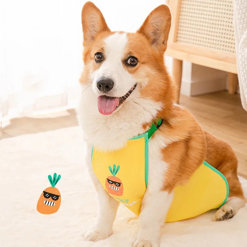 

Dog Cute Bibs Encircle Waterproof Clothes Four Seasons Fruit Printed Summer Clothes for Dog Dirty Protection Belly Small Medium