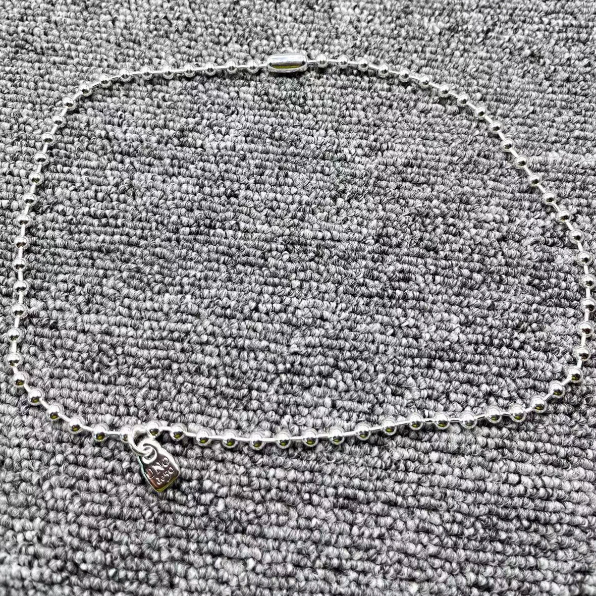 

New UNOde50 2022 Fashion 952 Silver Plated Round Beads Necklace Jewelry Holiday Gift
