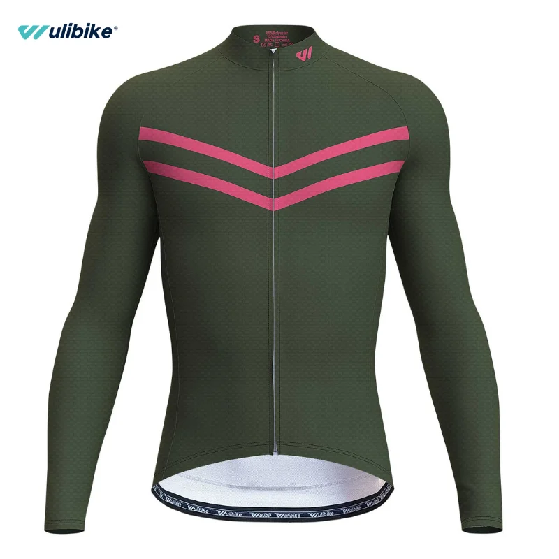 Wulibike Мужской велосипедный трикотаж с длинным рукавом для шоссейного велоспорта