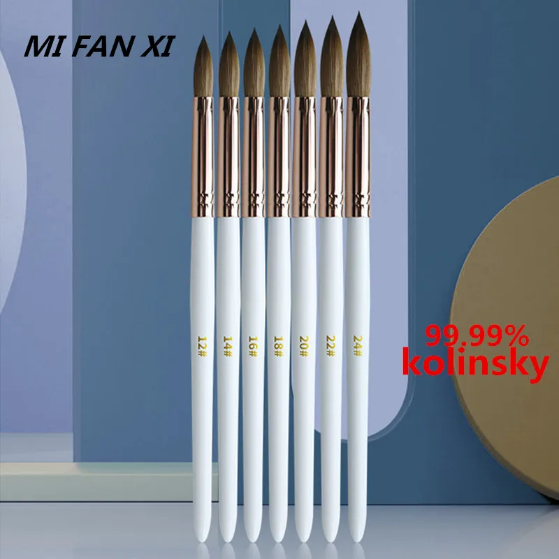 

MIFANXI 7 Style 99.99% Kolinsky Nail Art Sculpture Carving Brush Liquid Powder Flower Drawing Design Painting Pen