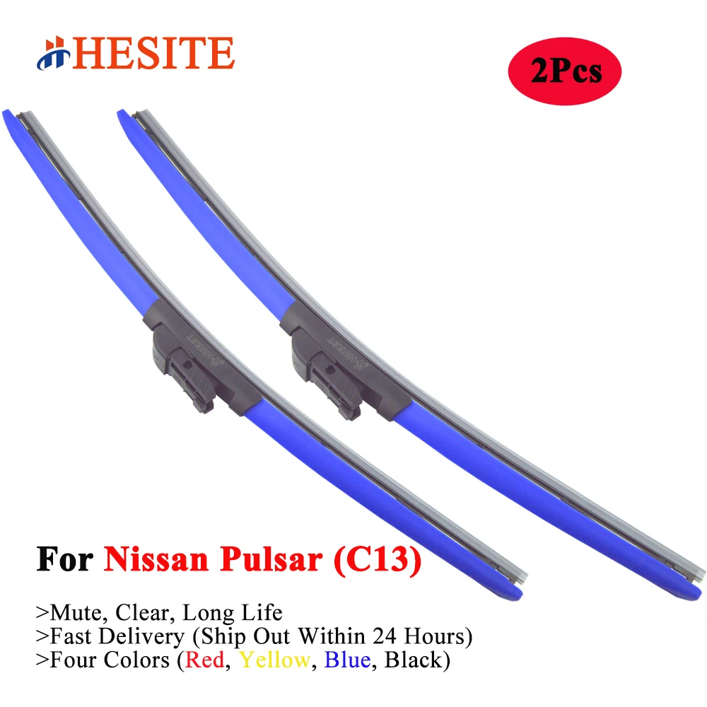 

HESITE Colorful Windshield Wiper Blades For Nissan Pulsar C13 GTIR Hatchabck 2014 2015 2016 2017 2018 2019 2020 2021 Red Wipers
