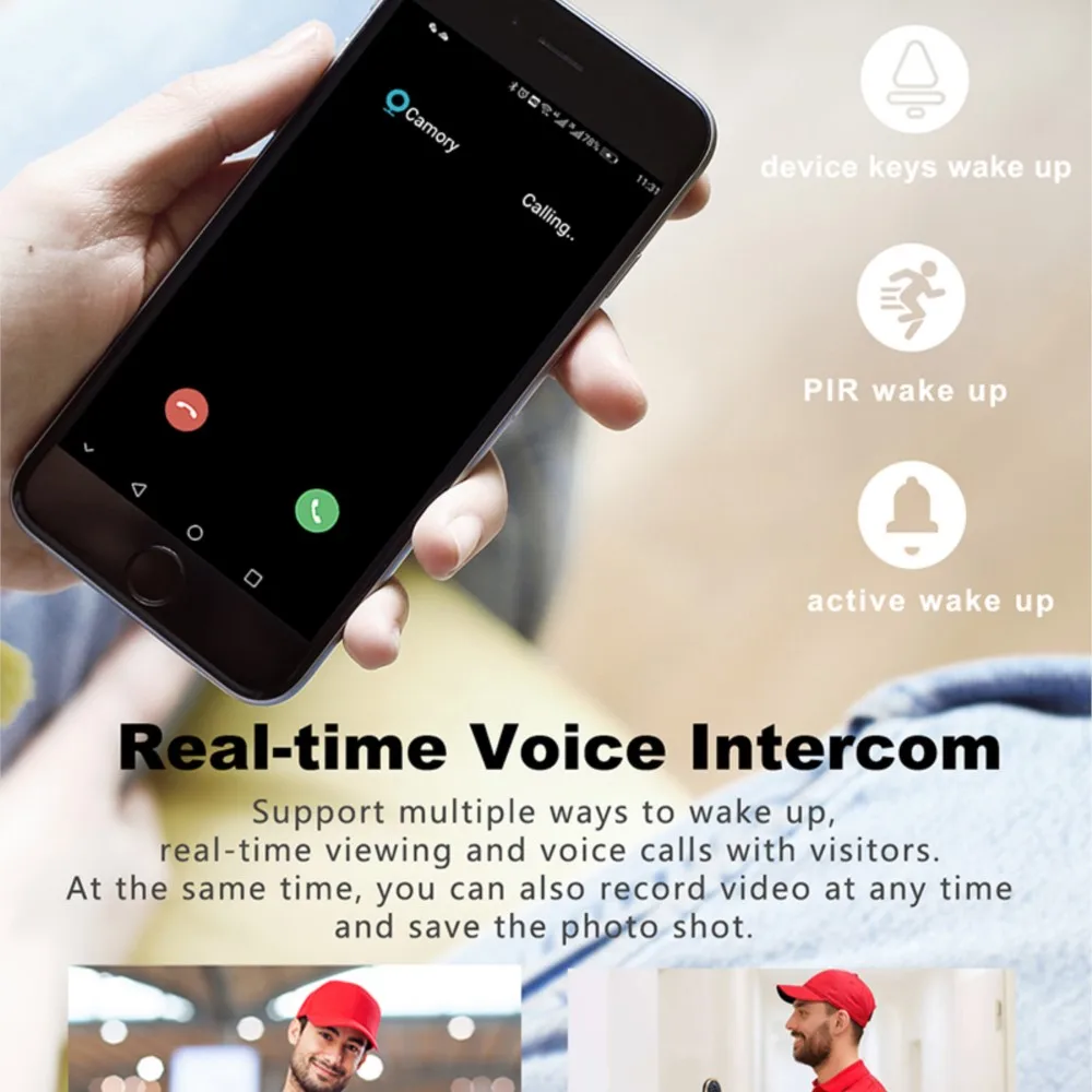 Дверной звонок Tuya DB204 для умного дома водонепроницаемый видеозвонок с функцией