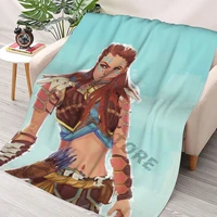 aloy horizon zero dawn poster throws blankets collage flannel ultra soft warm picnic blanket bedspread on the bed