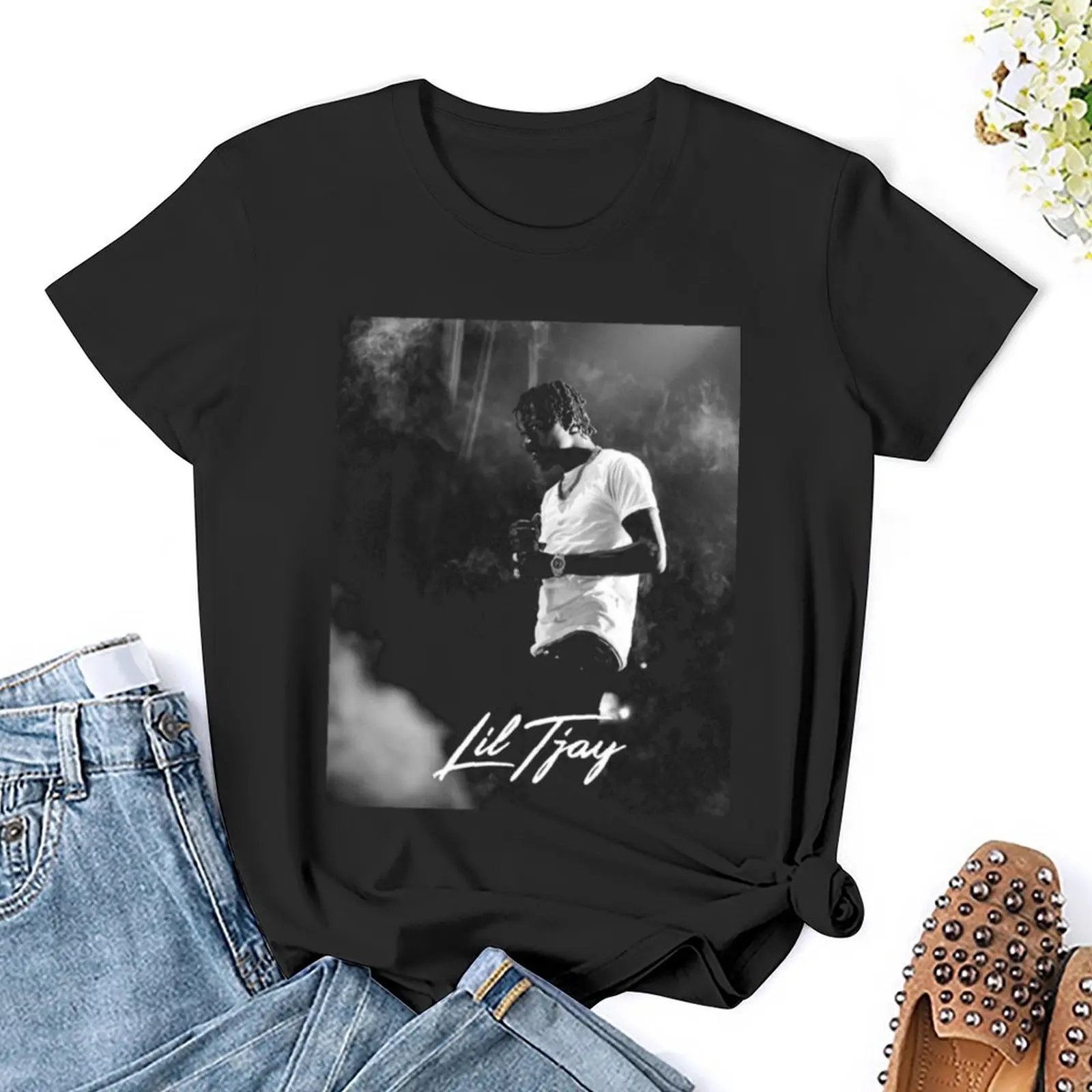 Футболка Lil Tjay черная женская футболка с принтом животных