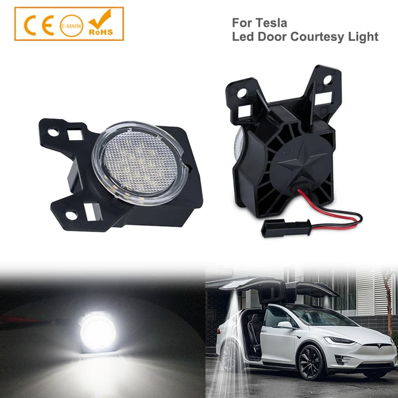 

2x Full LED Interior Illumination Lighting Door Courtesy Lamp Assembly For Tesla Model X 2015-up OEM 1036642-00-C 1036642-00-B