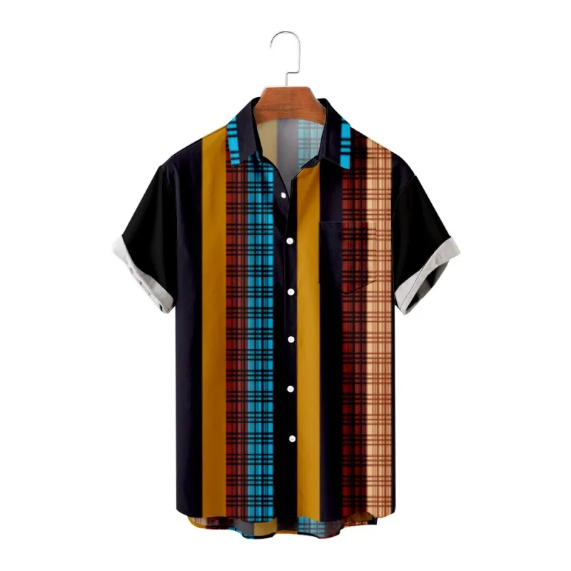 

Men's Fashion Hawaiian T-Shirt Y2K Hombre Shirt Abstract Art 3D Print Cozy Casual Short Sleeve Beach Oversized Clothes 4