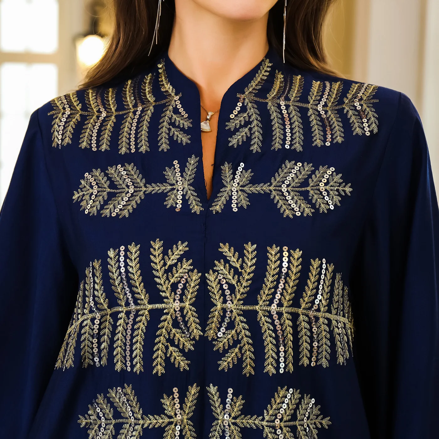 Мусульманские платья Женская одежда Дубай Турец Абая с пайетками |