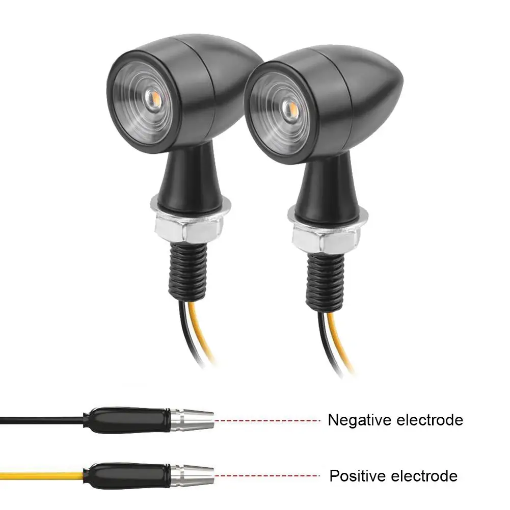 

1 Pair Motorcycle Led Mini Turn Signal Aluminum Waterproof Anti-scratch Retro Style Metal Signal Light for most DC12V motorcycle