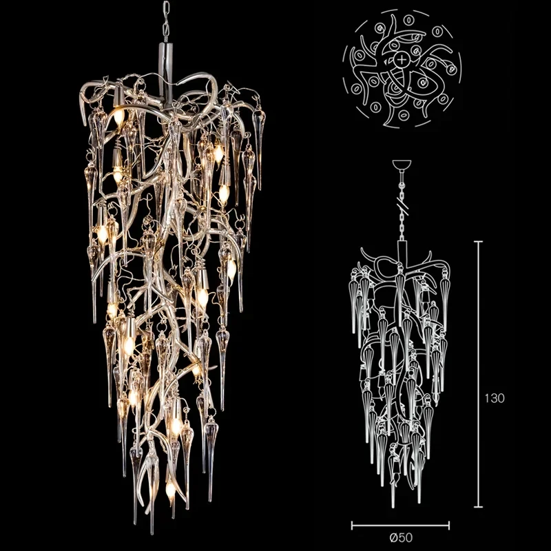 Итальянская дизайнерская хрустальная люстра высокого качества роскошная