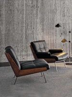nordic single sofa chair italian light luxury modern simple living room back solid wood leisure chair
