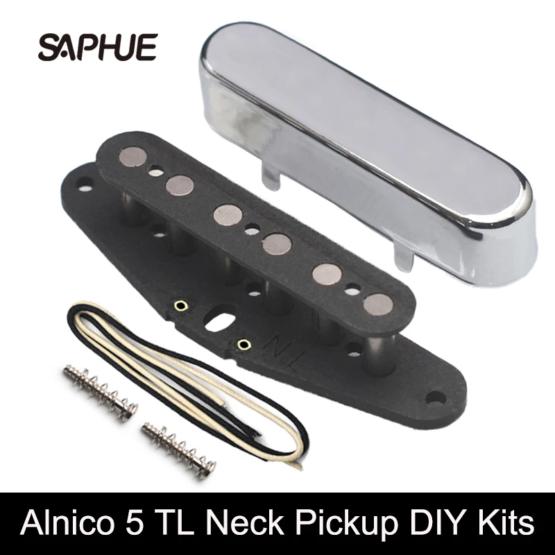 

[Pickup DIY Kits] Alnico 5 TL Neck Pickup Kits- Brass Cover/Fiber Bobbin/Alnico V Pole Piece/Waxed Cloth Cable for TL Guitar