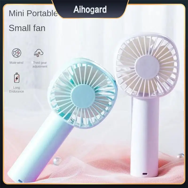 

Portable Electric Fan Hand-held Fans For Home 3 Gears Usb Rechargeable Pocket Small Fan Large Wind Mute