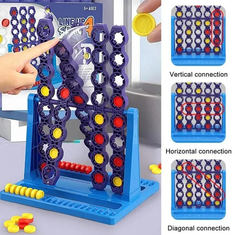 Connect 4 Spin Game Функции Spinning Grid 2 игрока Стратегии Настольные игры для семьи и детей 8