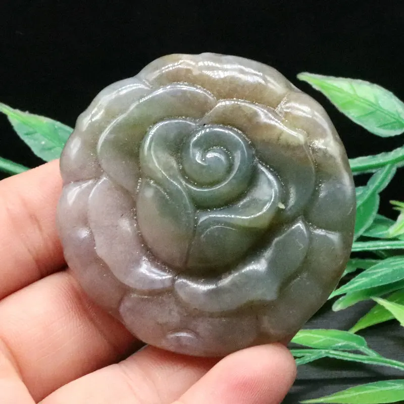 

2.1inch 52g 1pc Natural Ocean Jasper Hand-carved Flower Home Decor Or DIY Accessories