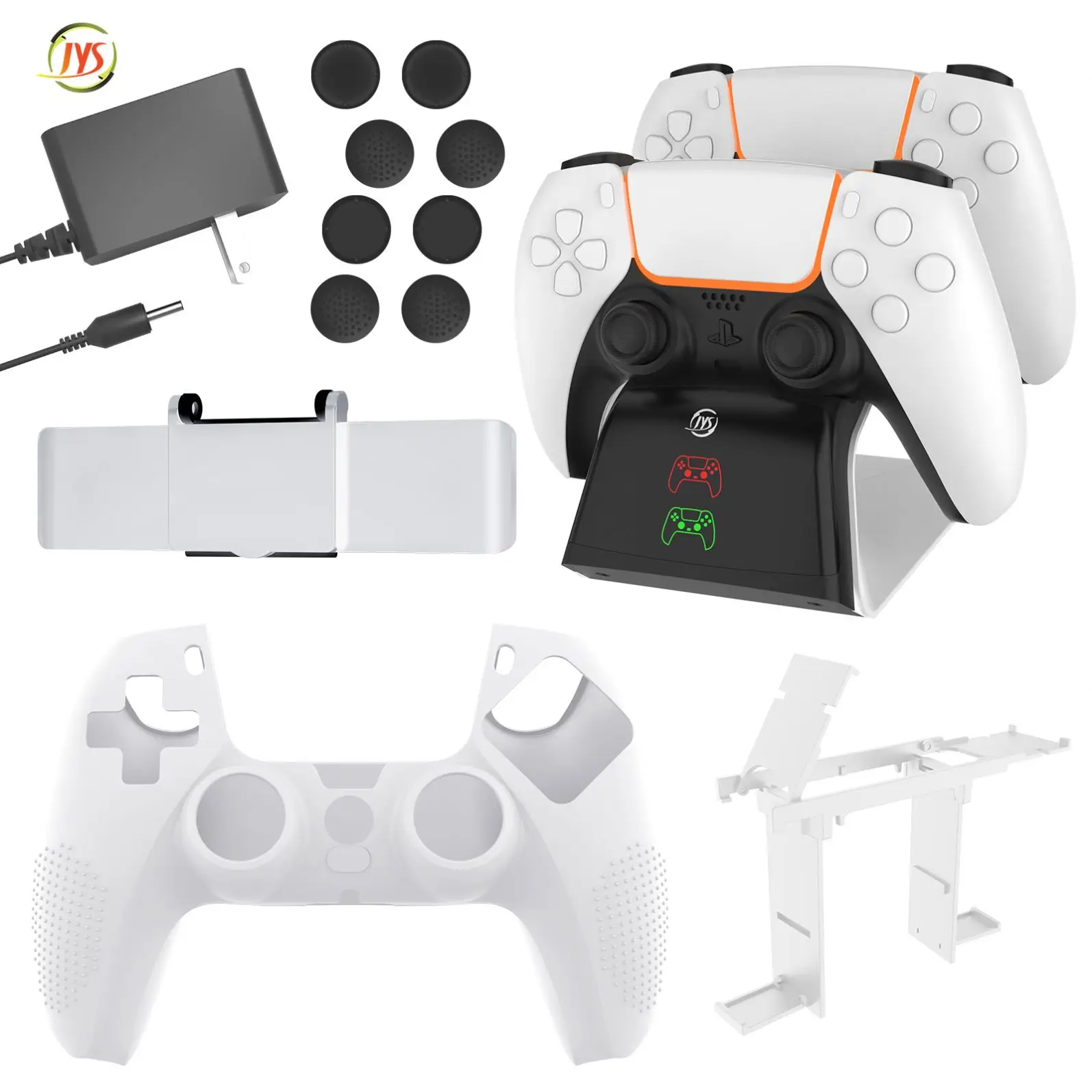 

PS5 Game Accessories Set Gamepad Holder Camera Cover Rocker Cap Silicone Sleeve Host Hook