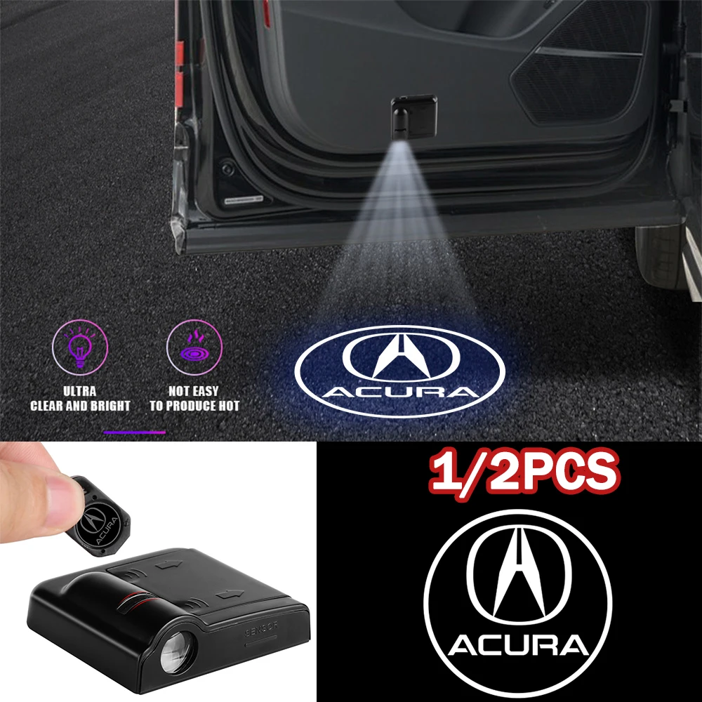 

1/2PCS Car Door Welcome Lights Led HD Projector Lamp For Acura Integra RDX TLX CDX MDX ZDX ILX TL RL NSX TSX RSX RLX UA6 UA7 CL9