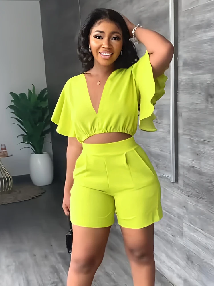 Повседневные спортивные костюмы летние комплекты из двух предметов укороченный