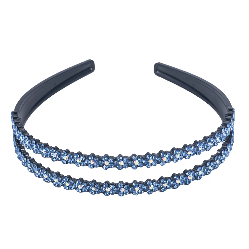 

3pcs Double Row Rhinestone Headbands Antiskid Hair Headwear for Women Girls