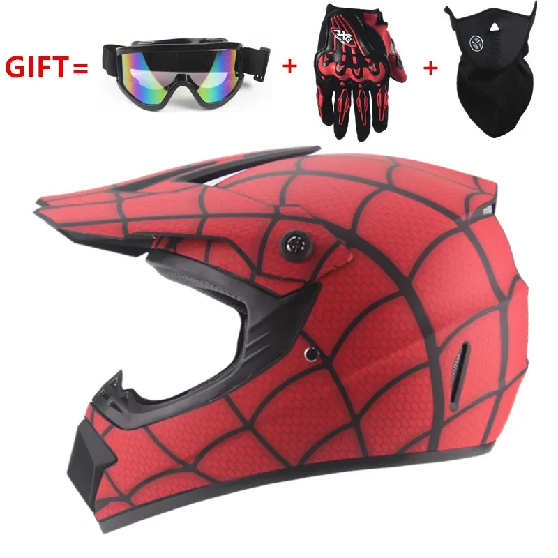 Kinderen Motorfiets Bull Helm Spider Dot Внедорожный шлем для скоростного спуска Am Dh Cross Capacetes
