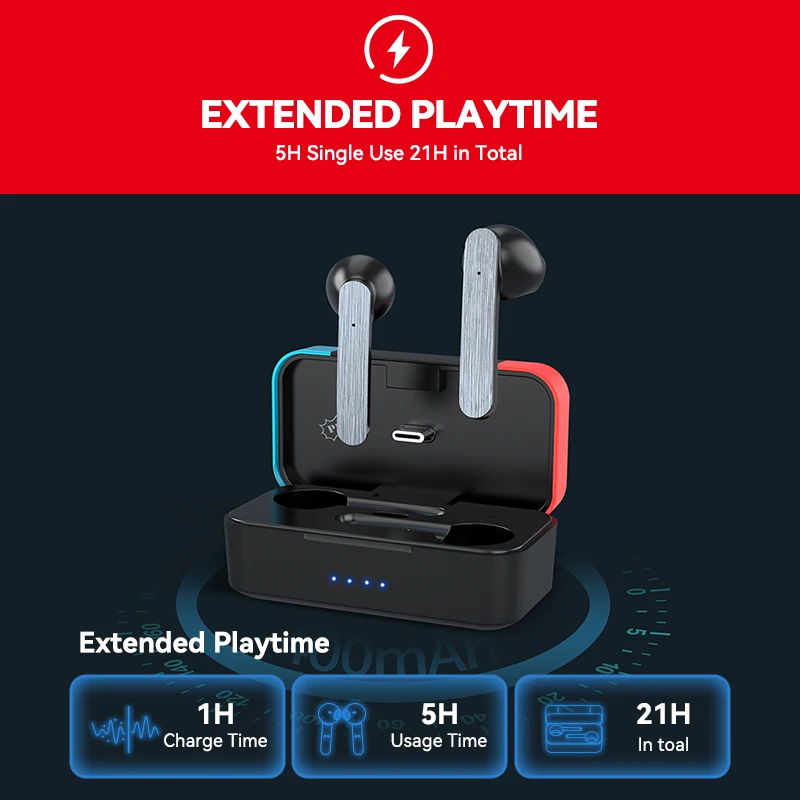 Фото Беспроводная Bluetooth-гарнитура Mixcder G1 APTX с низкой задержкой, игровая гарнитура с адаптером Bluetooth Type-C для консоли коммутатора PS4 PS5 №4