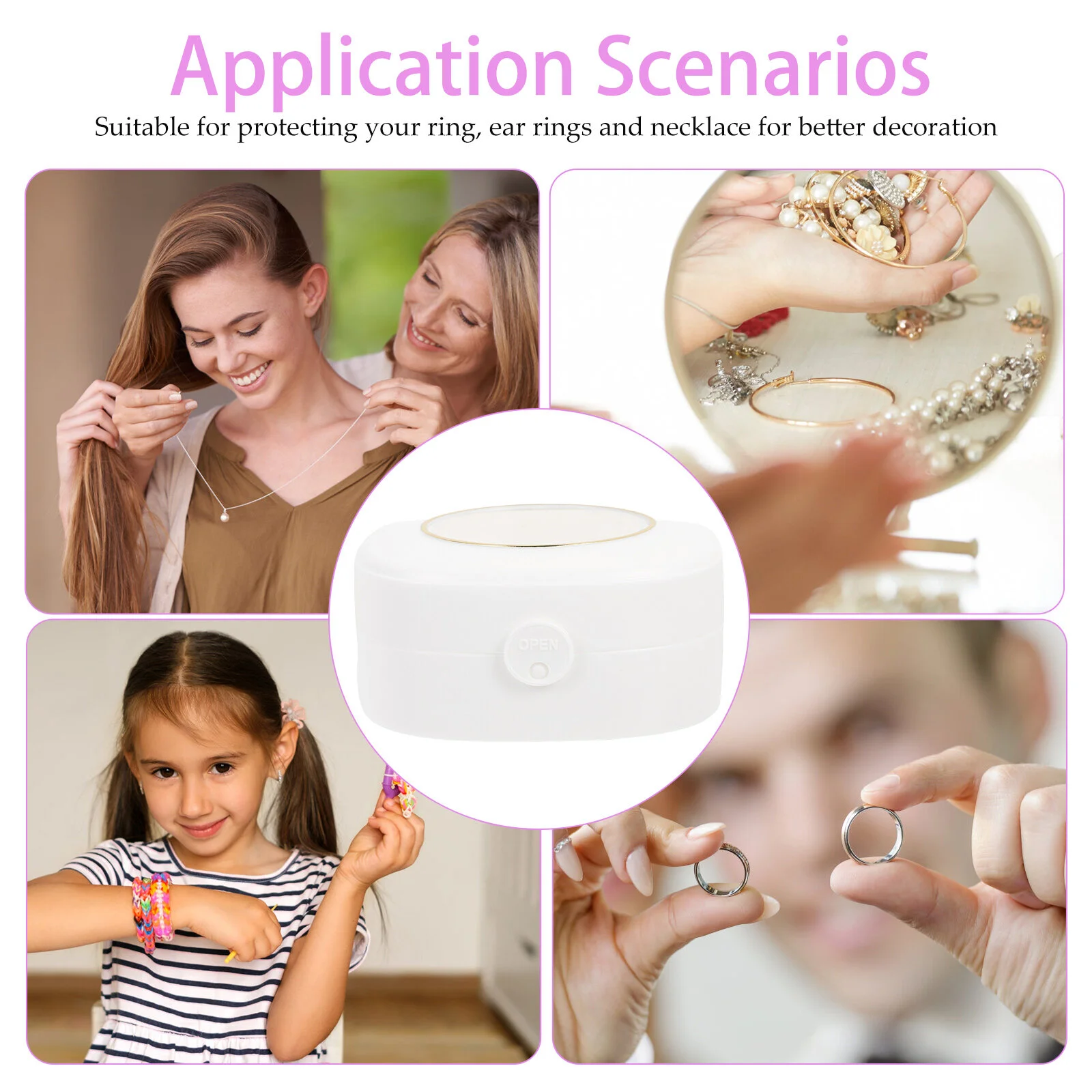 Decorate Jewelry Case Container Decorative Storage Zipper Holder Portable Travel