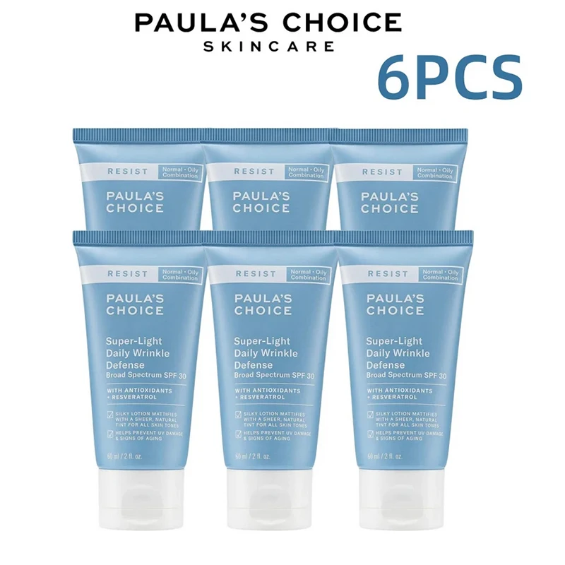 

6PCS Paulas Choice RESIST Super-Light Daily Wrinkle Defense SPF 30 Tinted Face Moisturizer Sunscreen Suitable for Oily Acne