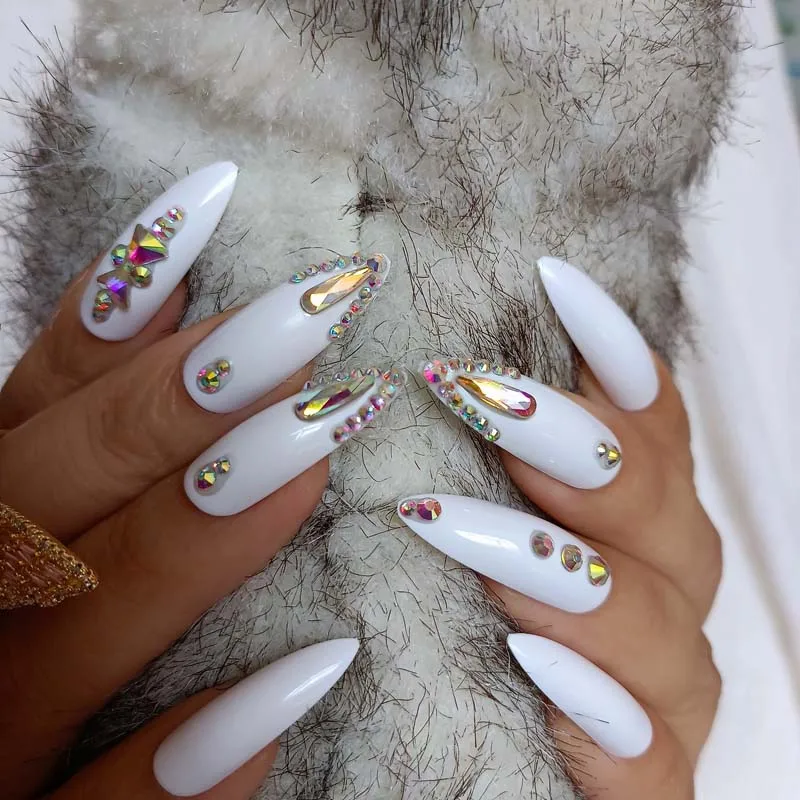 24 шт. сверхдлинные овальные накладные ногти |