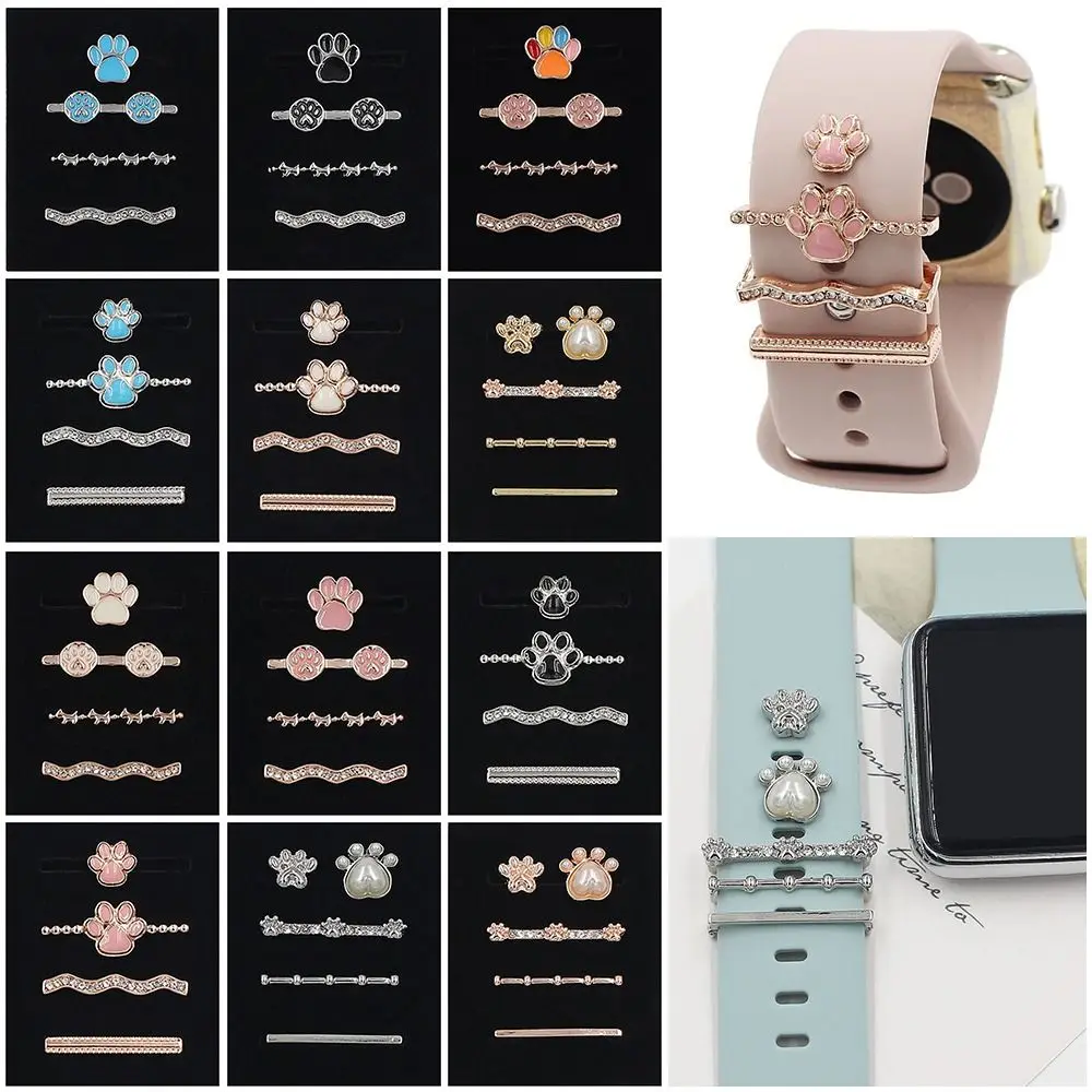 

Metal Charms Watch Band Decoration Ring For Apple Diamond Ornament For iwatch Bracelet Silicone Strap Jewelry Accessories