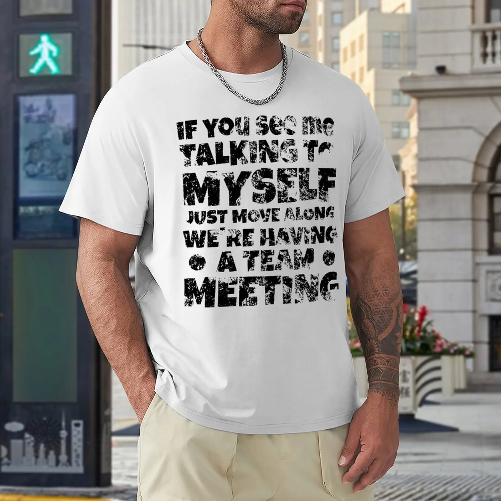 

If You See Me Talking To Myself Just Move Along 6 Funny Graphic Top Tee Vintage Travel USA Size