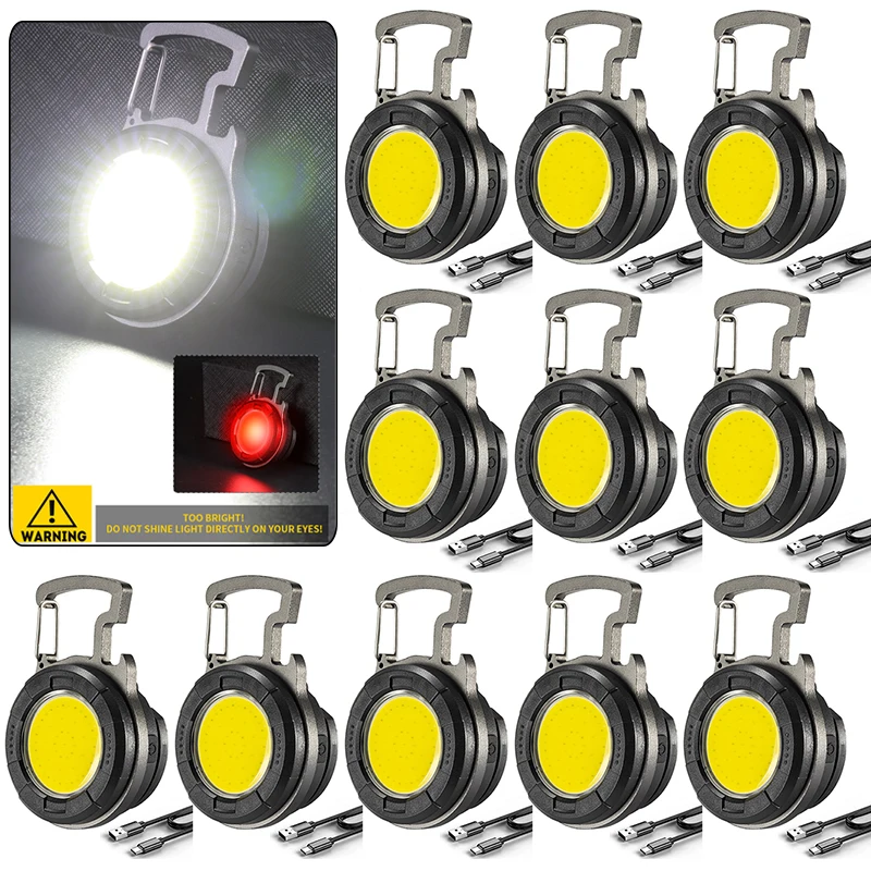

20Pcs LED Mini Flashlight COB Work Lights Multifunctional Pocket Torch Keychain Clip Emergency Lamp for Outdoor Camping Hiking