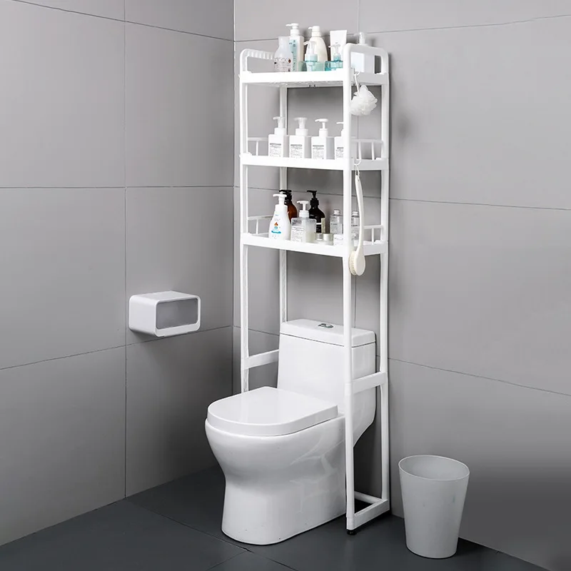 

Bathroom Shelf Without Drilling Storage Shampoo Organizer for Cosmetics Shelves Toilet Rack