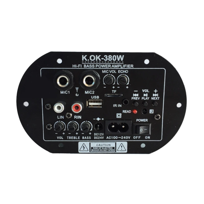 

KOK-380 Digital Bluetooth Amplifier Board Subwoofer Dual Microphone Karaoke Amplifiers Car Home Amplificador (EU Plug)