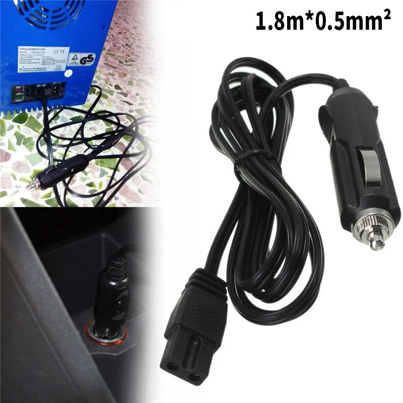 2 Pin Lead Cable Plug Wire Car Refrigerator Cigarette Lighter Power Cord