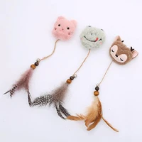 attractive catnip toy delicate anti bending feather cartoon animal cat teaser toy cat teaser toy cat teaser toy