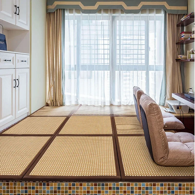 

NEW Thickened Fold Japanese Style Summer Mat Rattan Mat Carpet Moisture-Proof Tatami Floor Mat