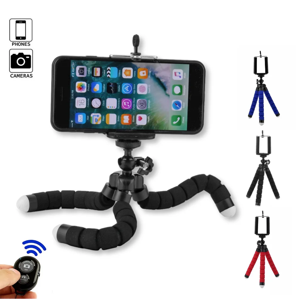 Гибкий мини-штатив в форме осьминога для камеры мобильный телефон с зажимом
